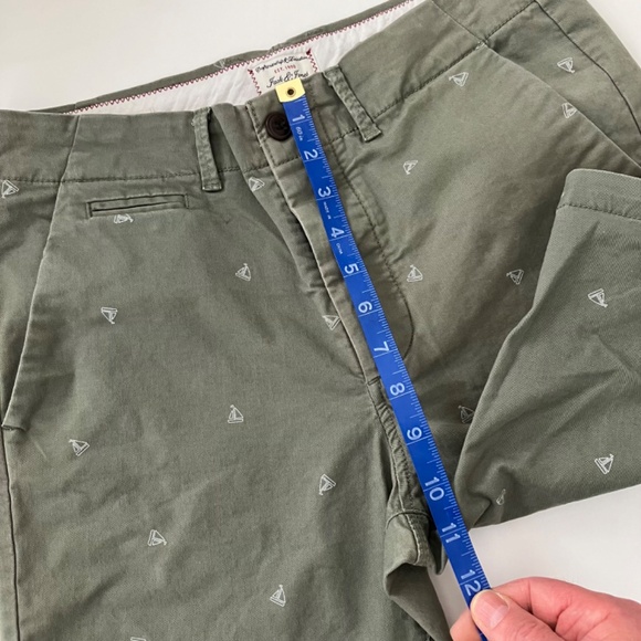 Jack & Jones Flat Front Chinos, Sage colored with sailboat pattern Size S - Picture 3 of 17